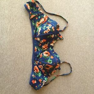 Anthropologie Floral Bikini Top Sz S